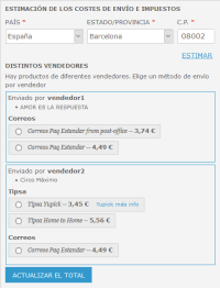 Cesta con varios vendedores
